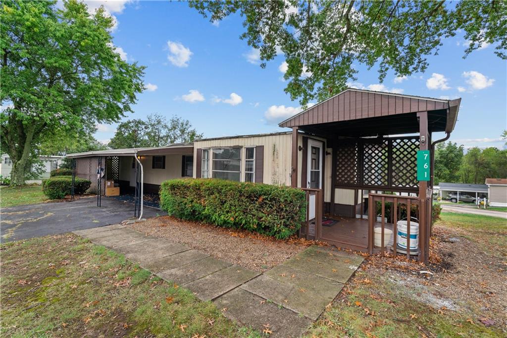 a view of a house with a patio