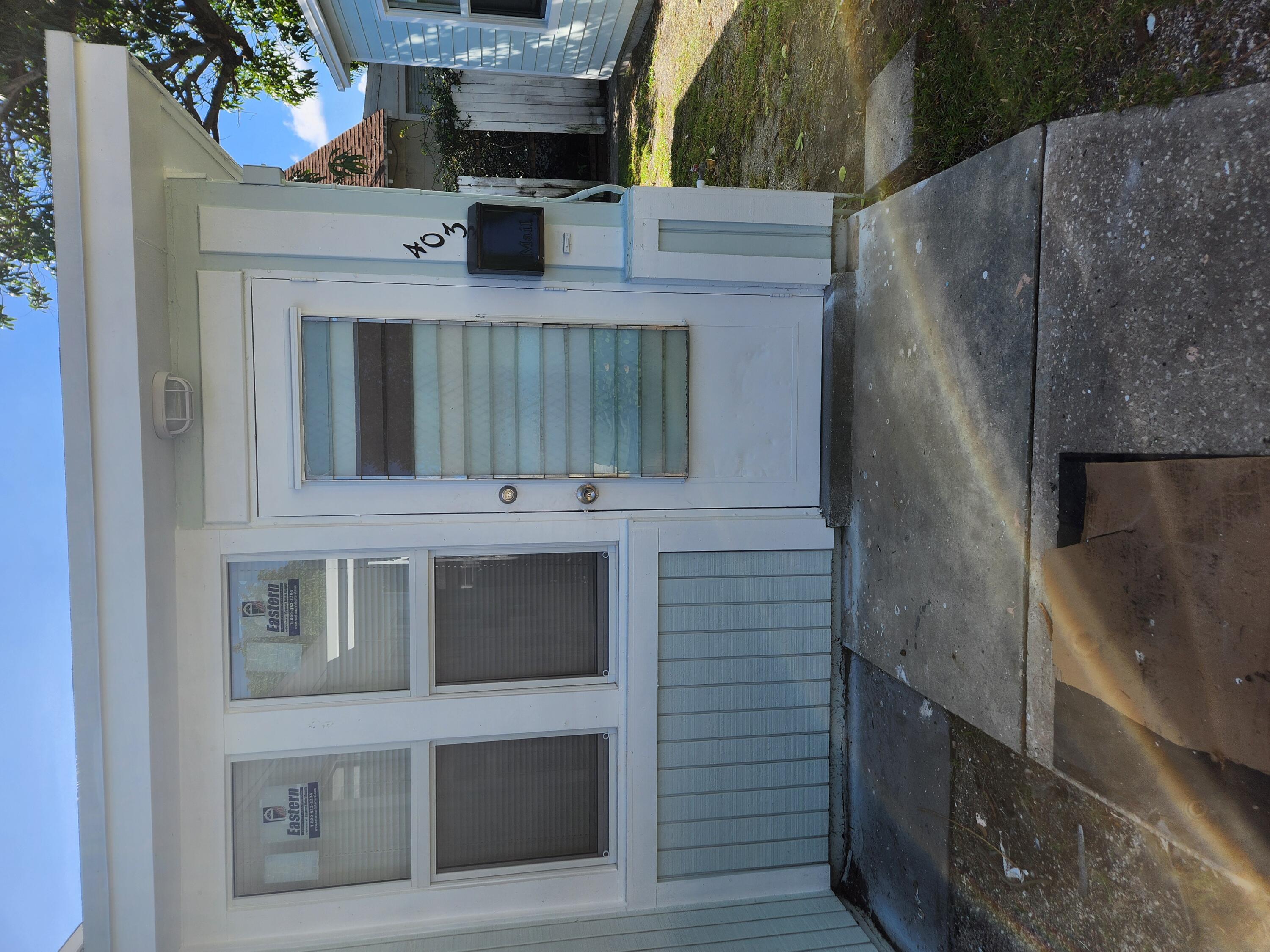 a view of front door of house