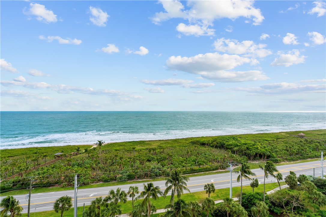 a view of an ocean and beach