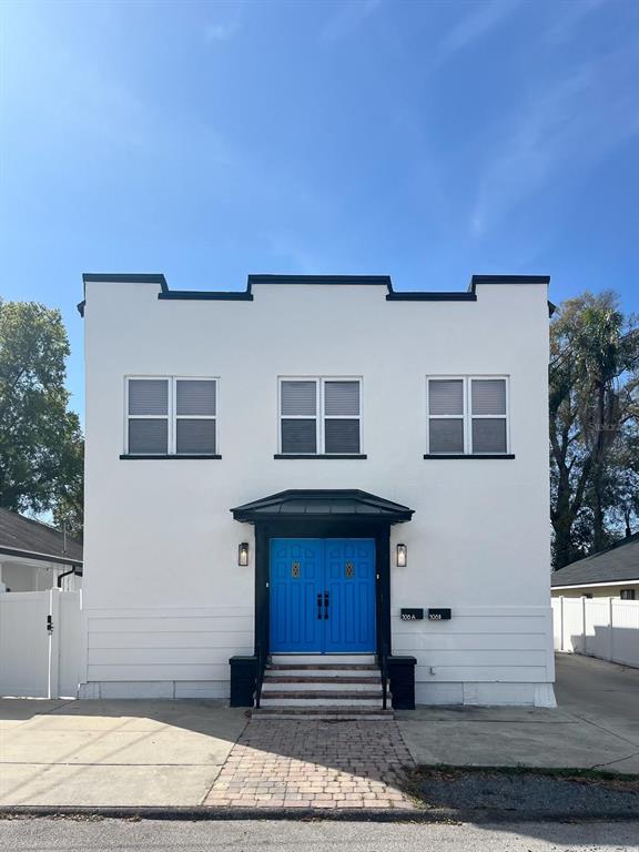 a front view of a house