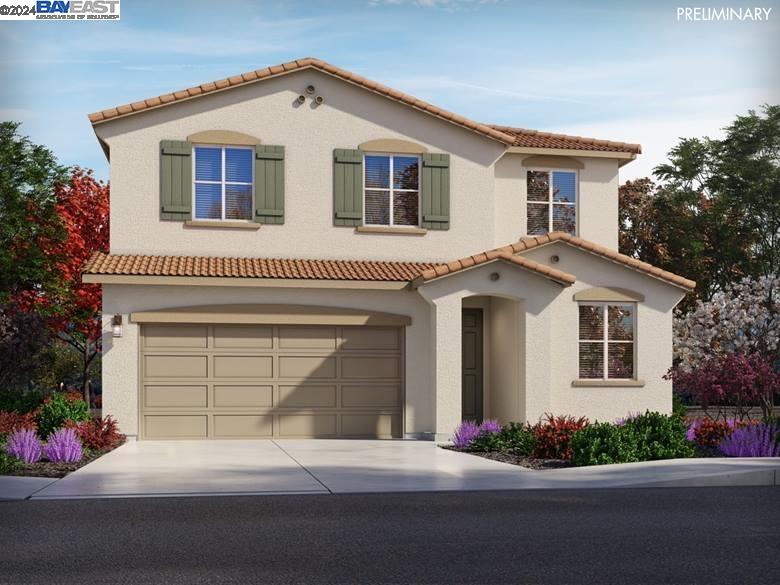 a front view of a house with a garage