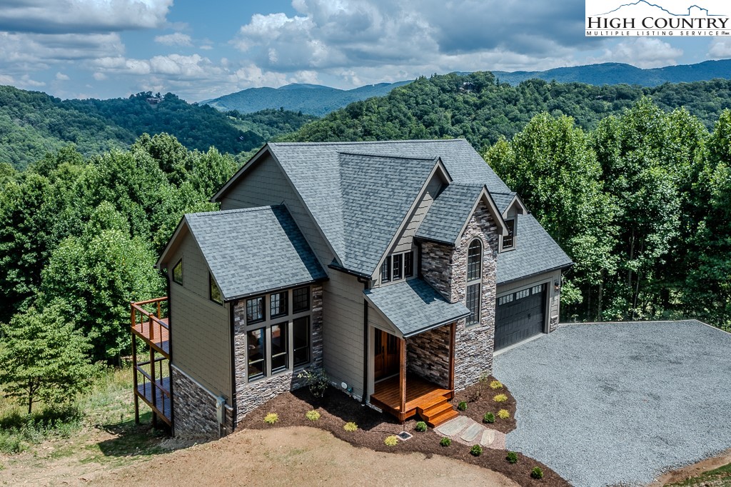 an aerial view of a house