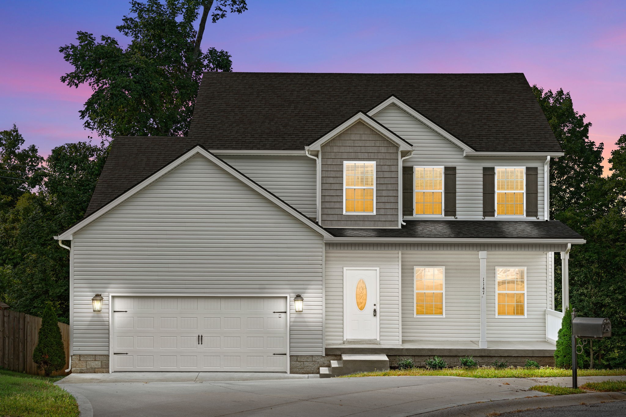 a front view of a house