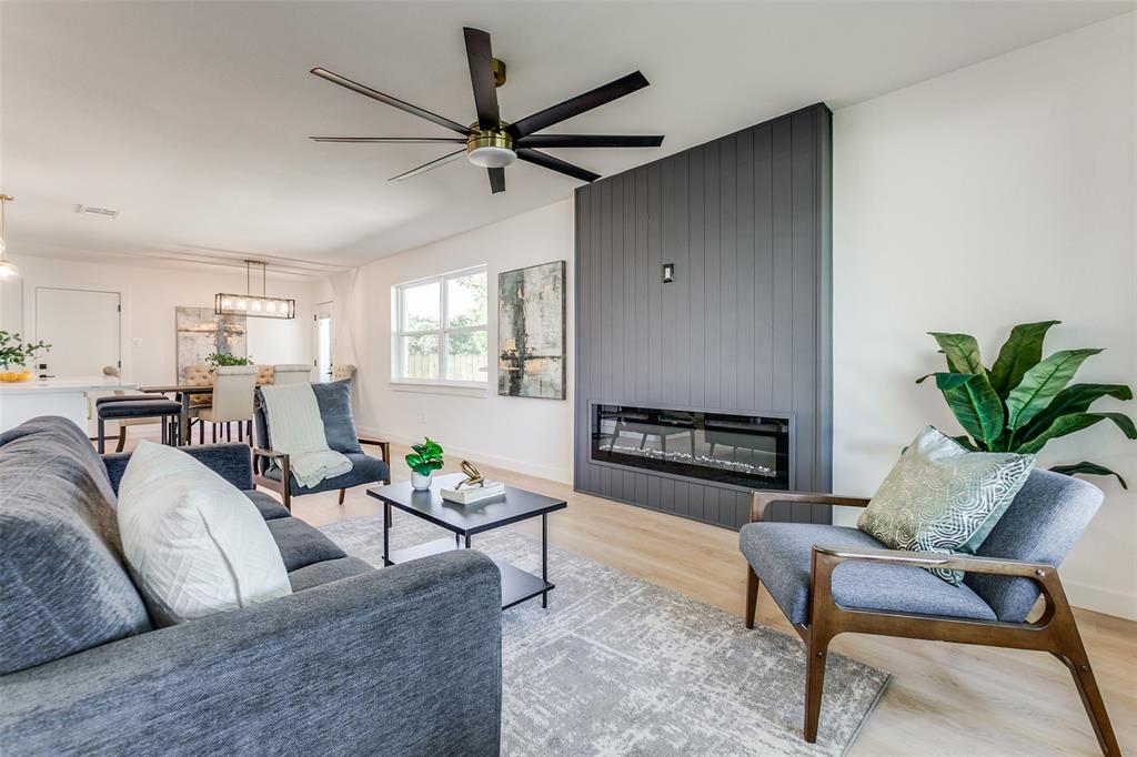 a living room with furniture