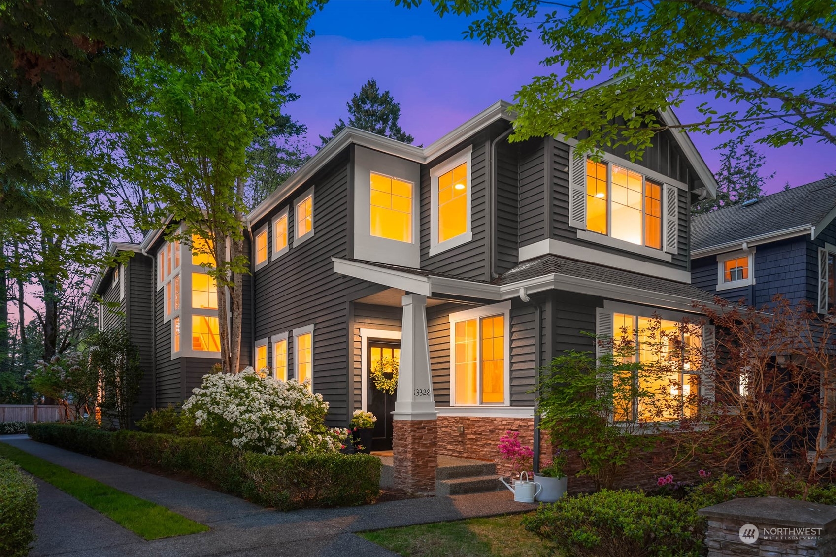 a house view with a garden space