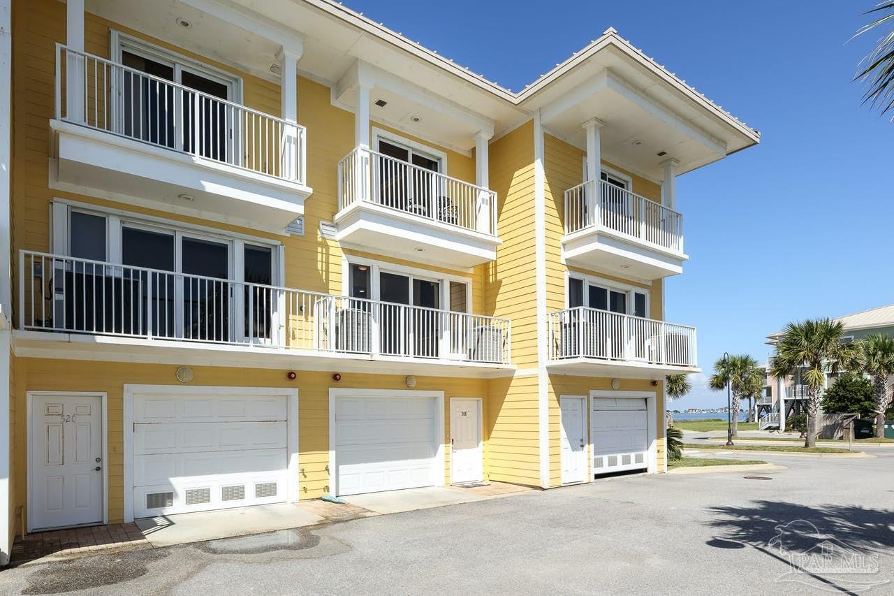 a view of a building with a bench