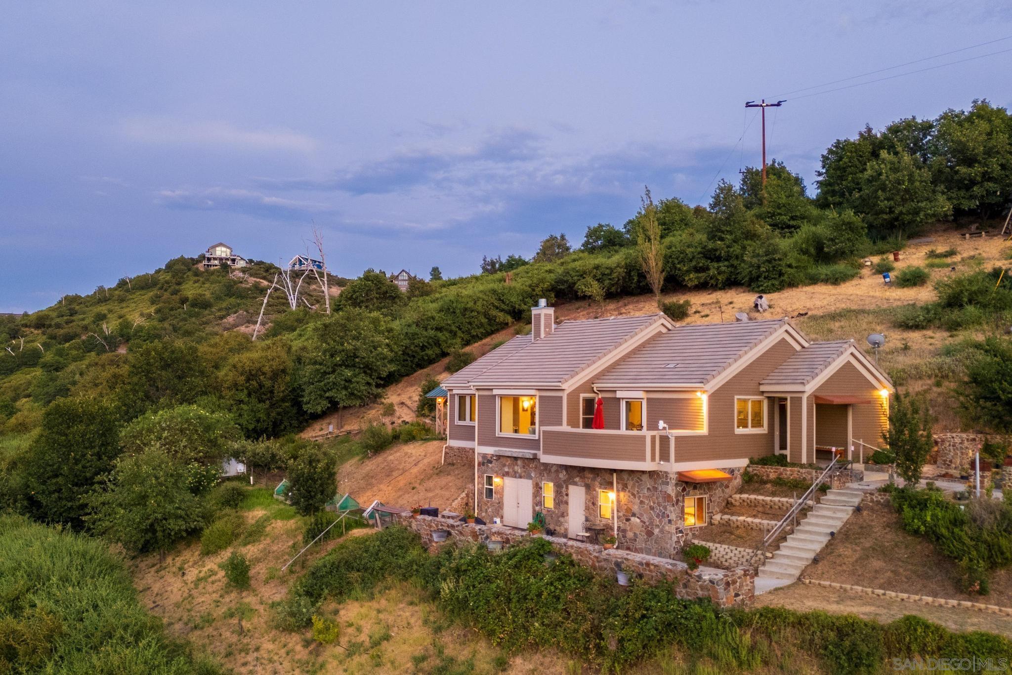 an aerial view of a house