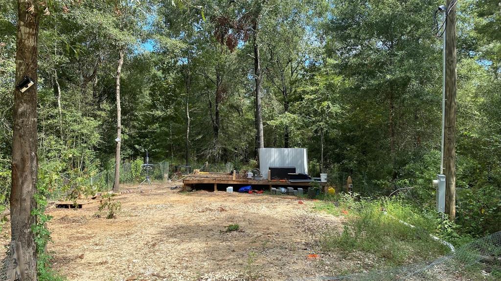 a view of a tiny house with a yard