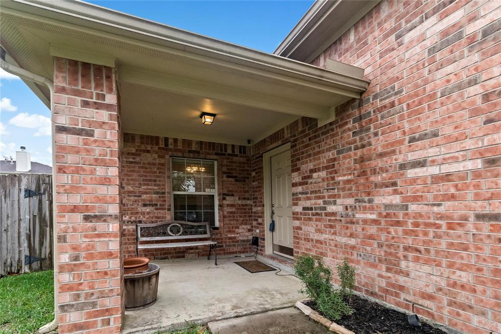 a front view of a house with a outdoor space