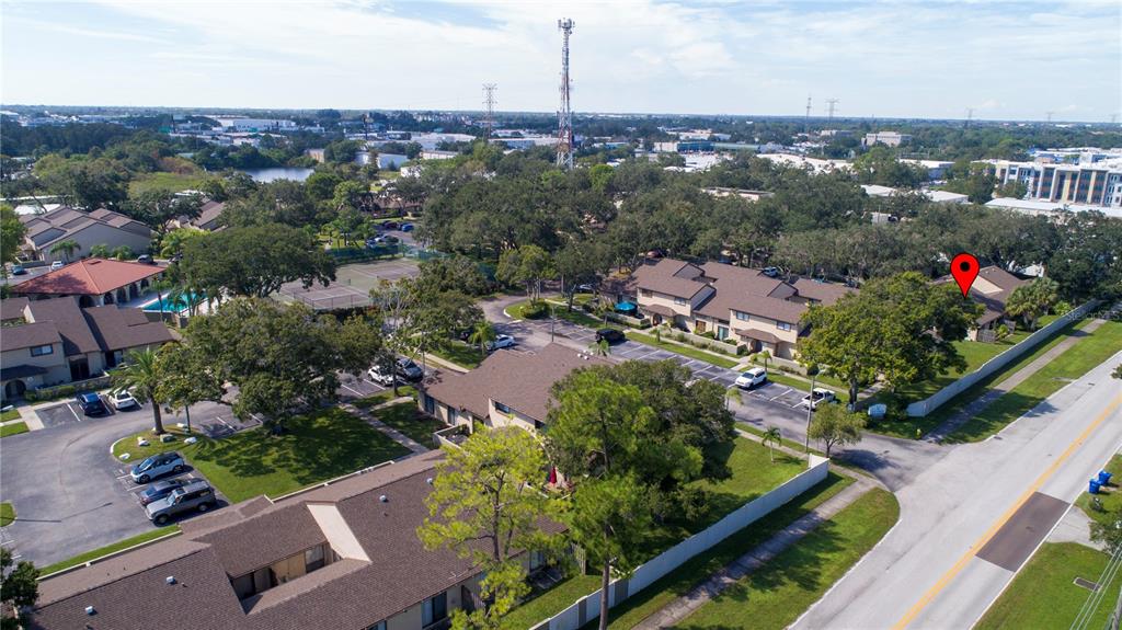 an aerial view of multiple house