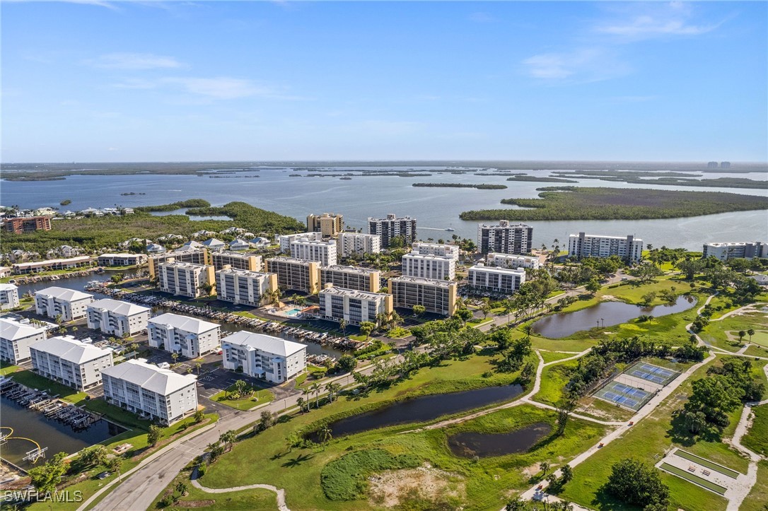 an aerial view of residential building with outdoor space