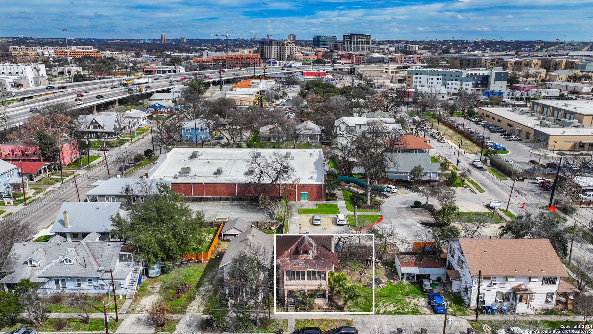 an aerial view of multiple house