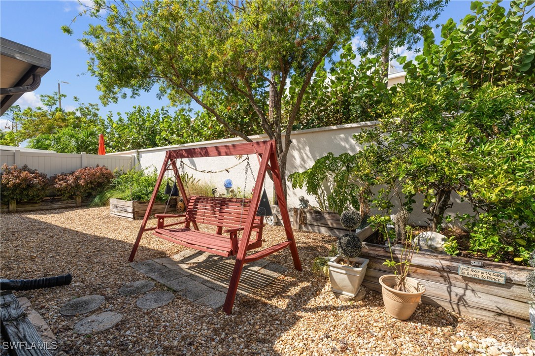 a view of outdoor space with seating area