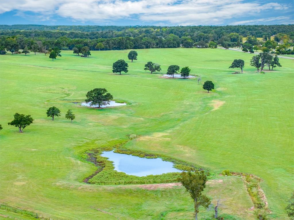 a view of a green field with clear sky