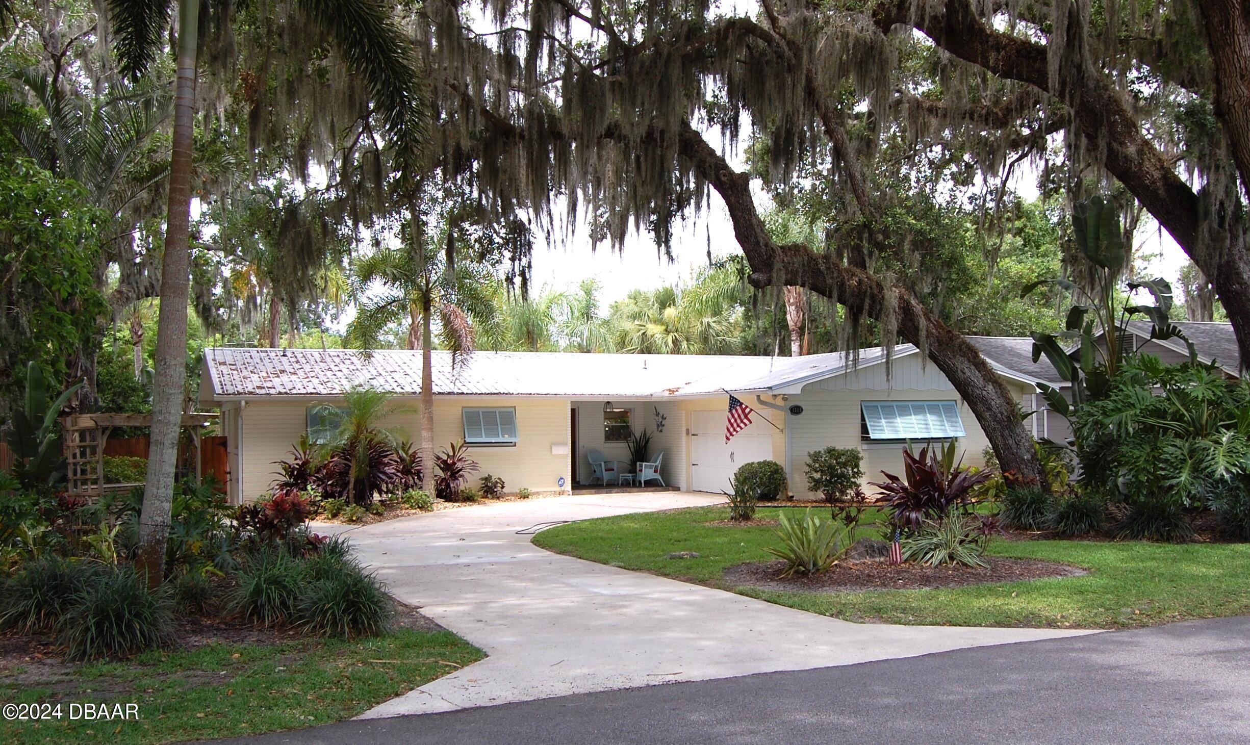 a view of house and garden