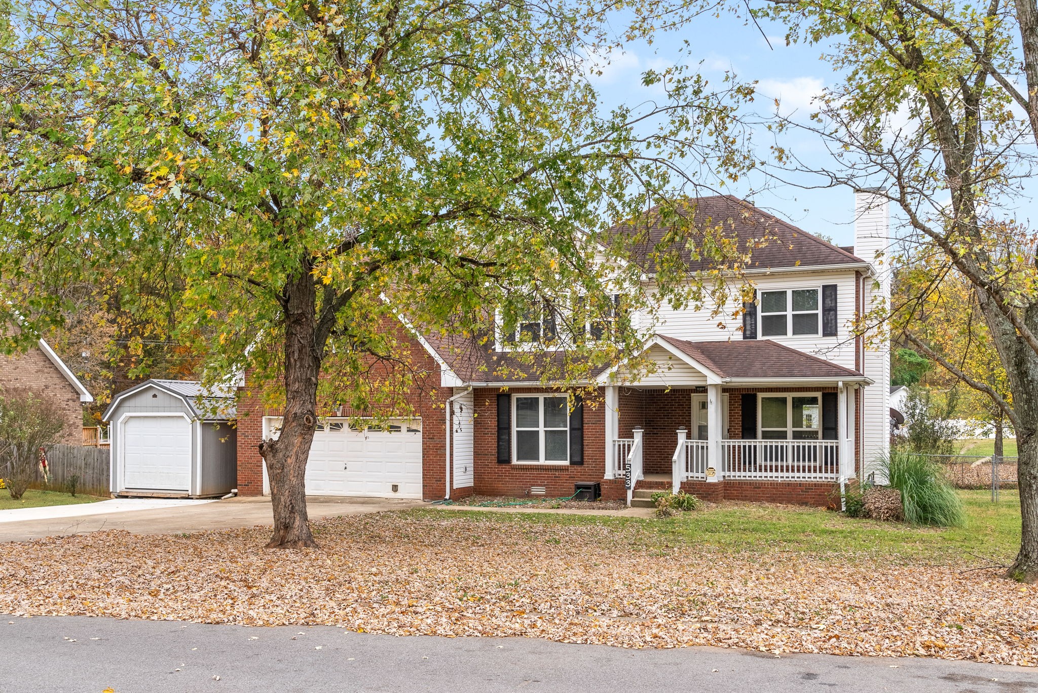 front view of a house with a porch