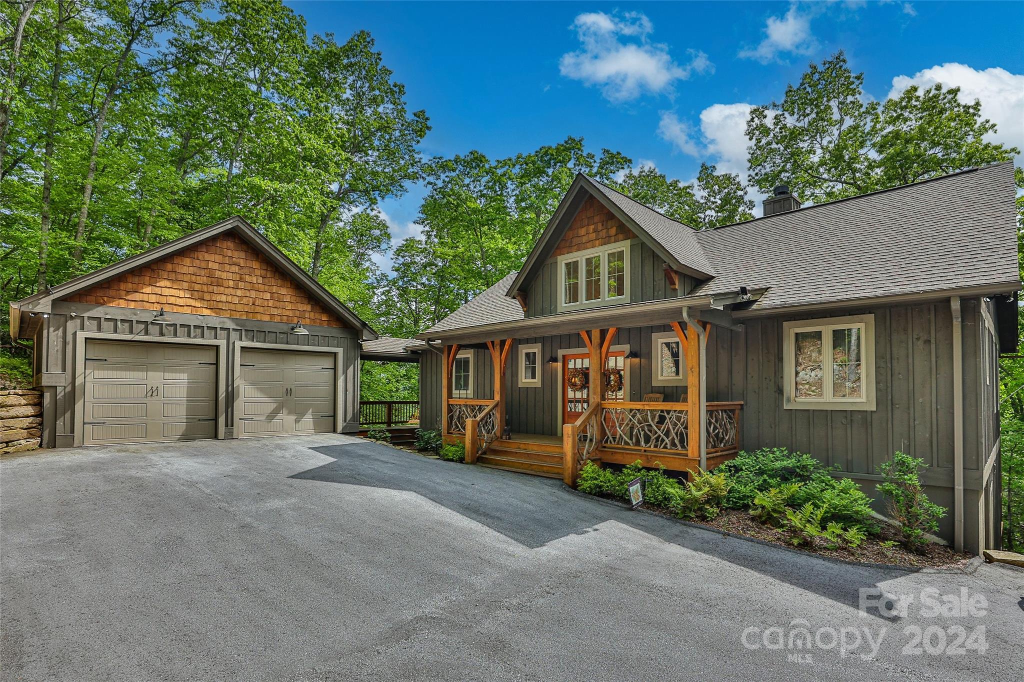 front view of a house with a yard