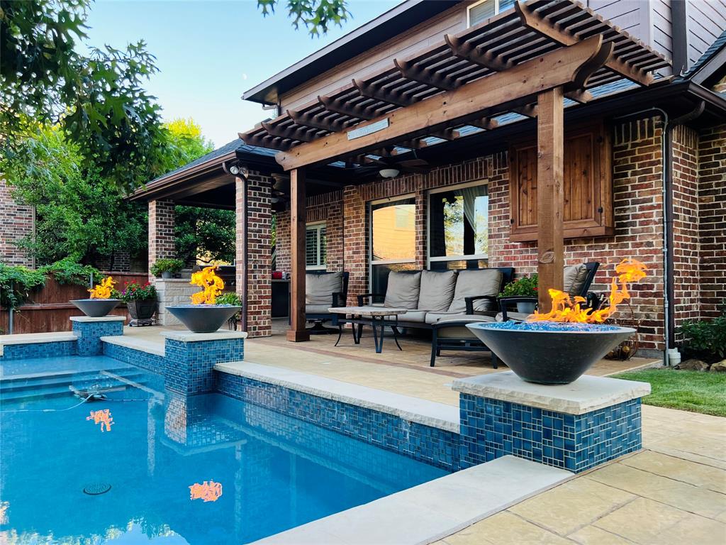 a view of a lounge chairs in the patio