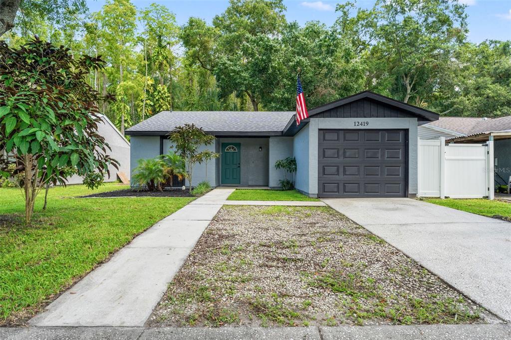 a view of a house with a yard