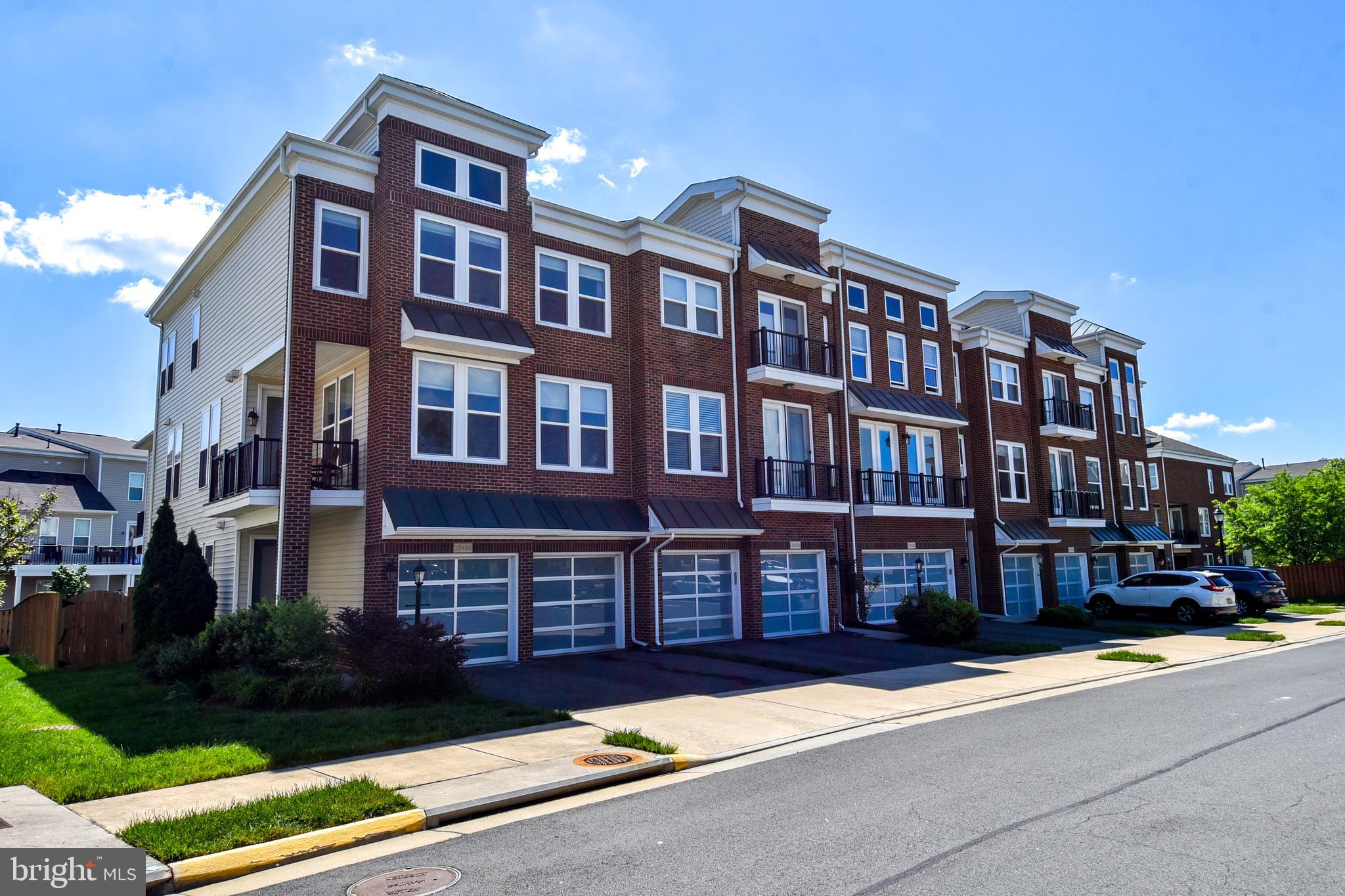 a front view of a multi story building