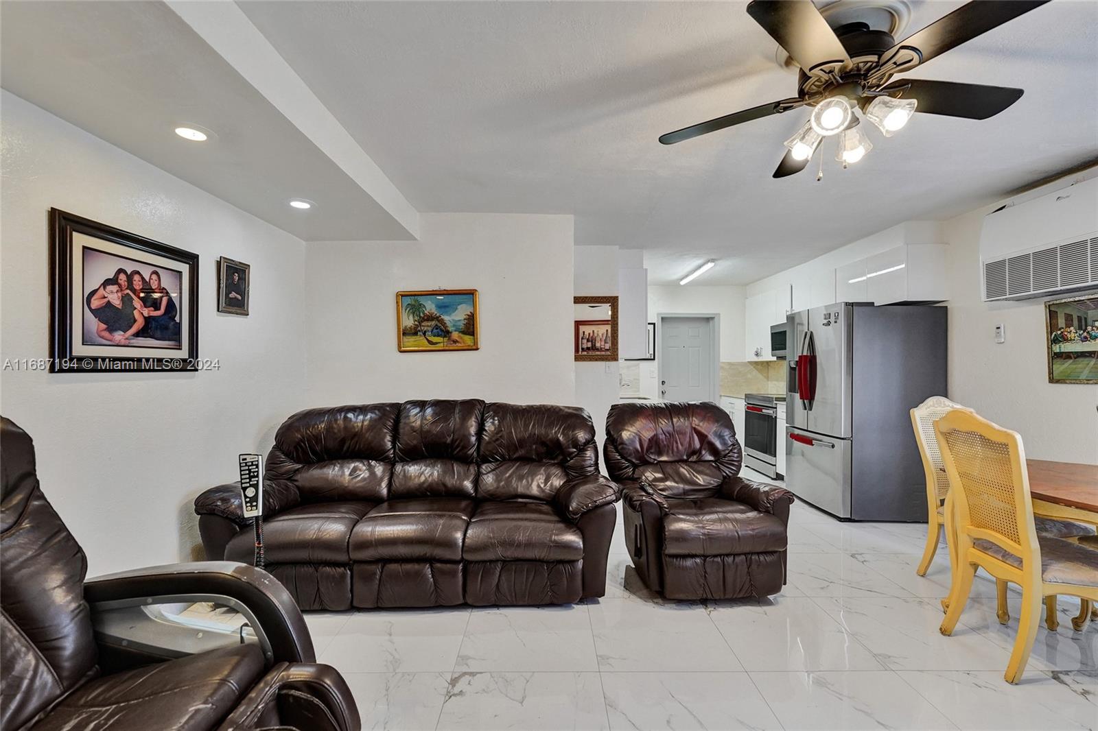 a living room with furniture