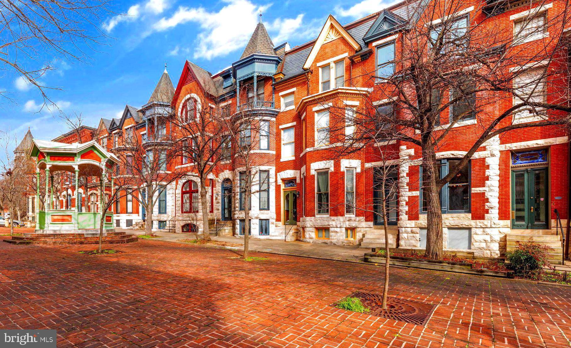 a view of a building with a street