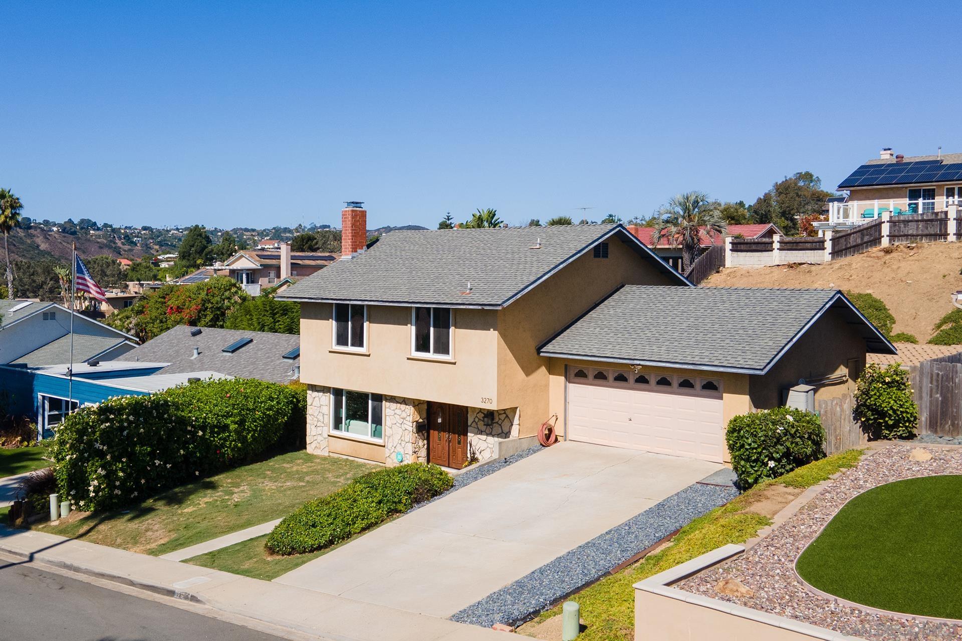 an aerial view of a house