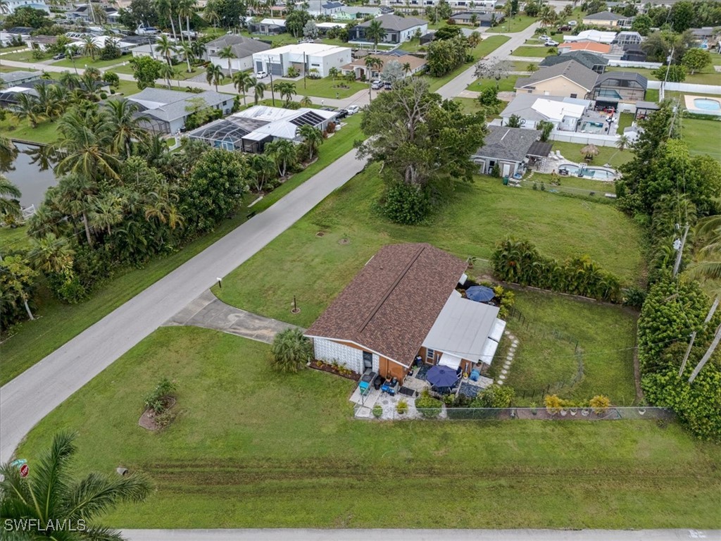 an aerial view of a house