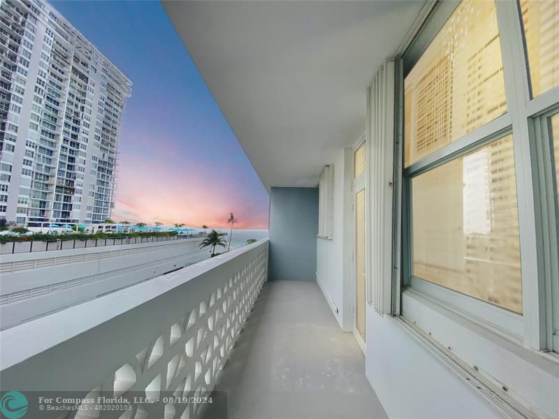 a view of balcony and city view