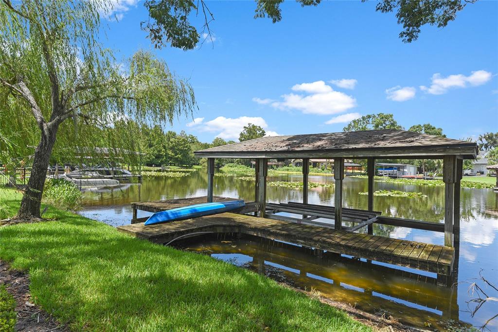 swimming pool view with a garden space