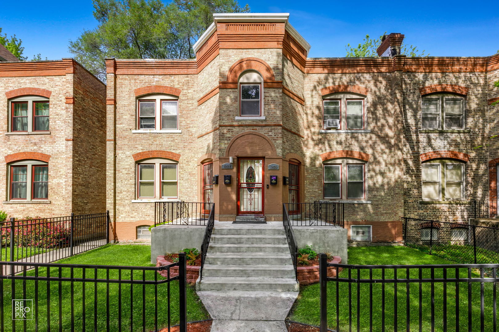 a front view of a house