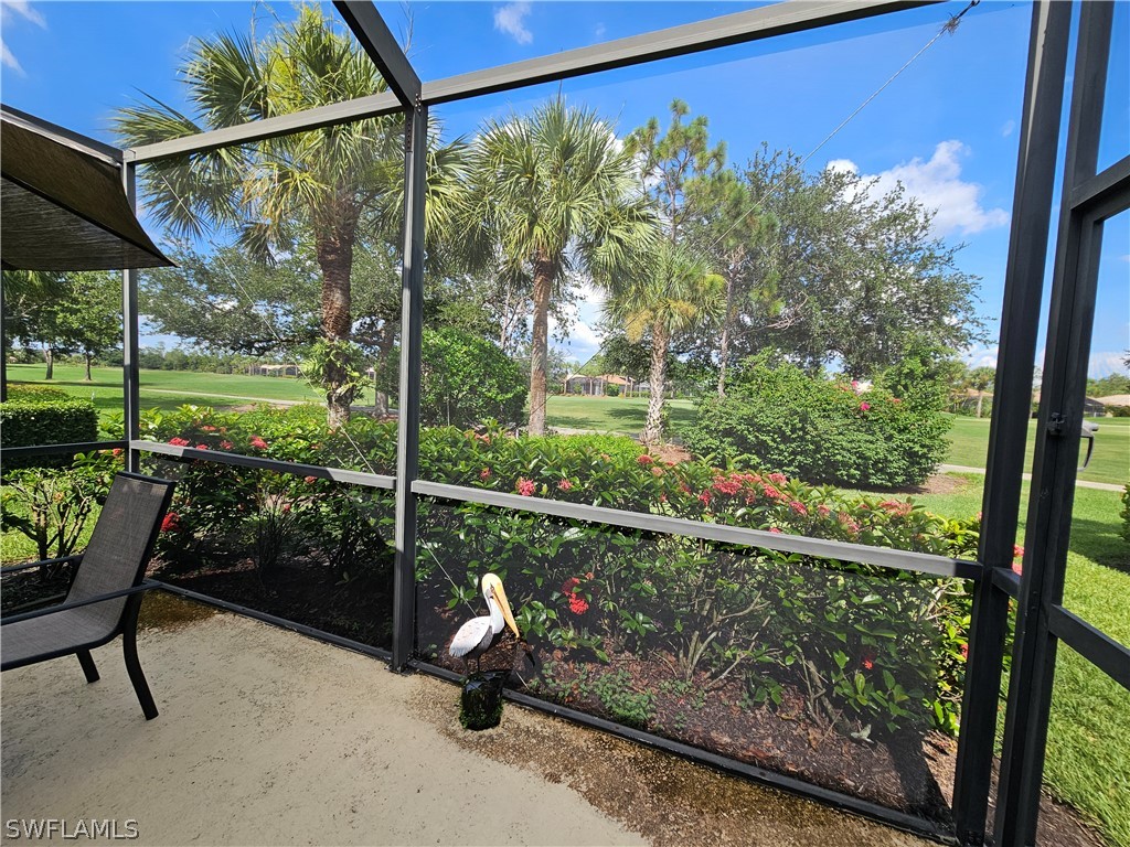 a view of a bench in the balcony