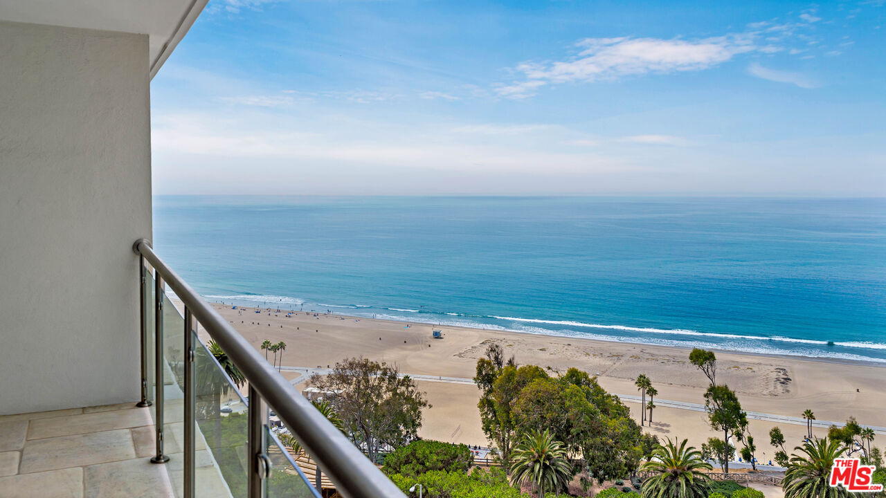 a view of ocean from a balcony