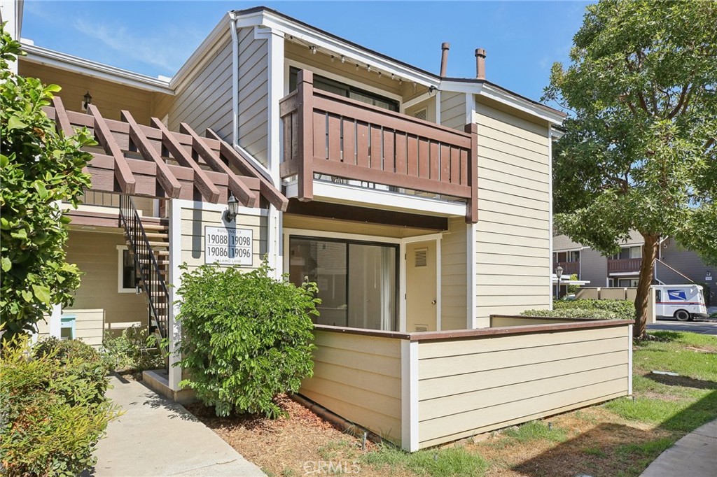 a view of a house with a balcony