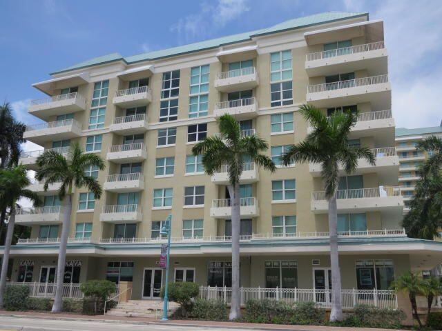 a front view of a multi story building