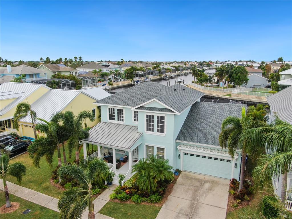 an aerial view of multiple house