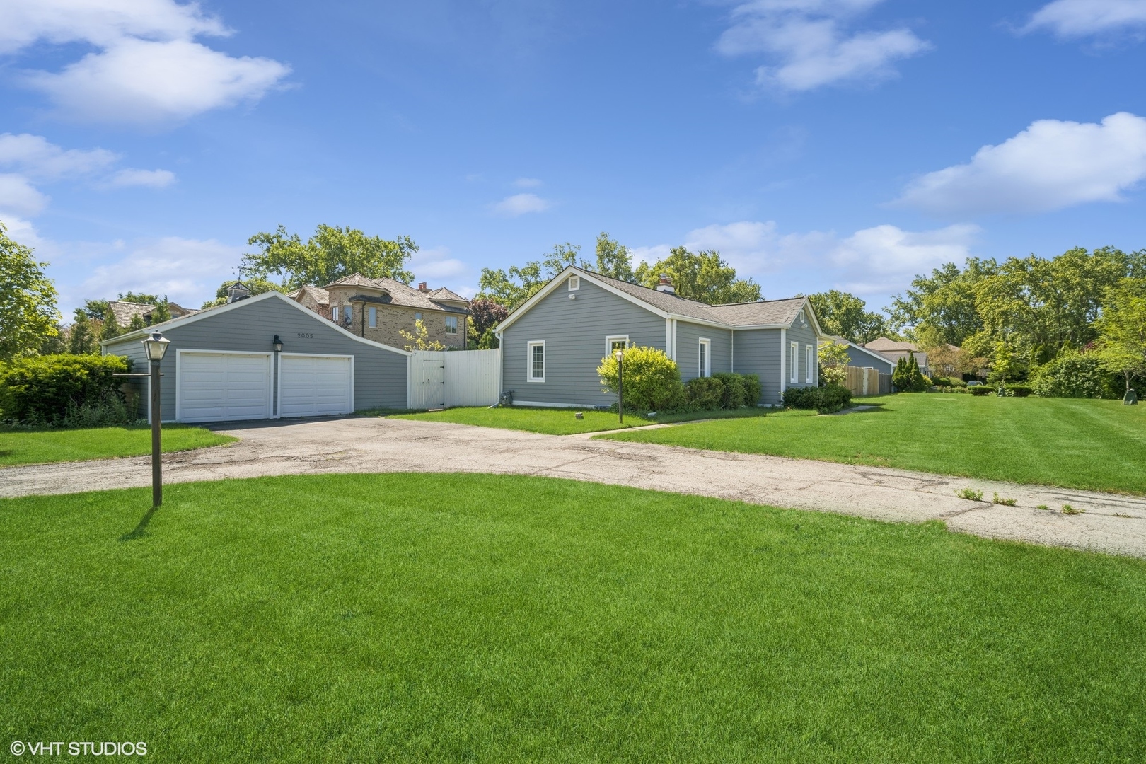 a house view with a garden space