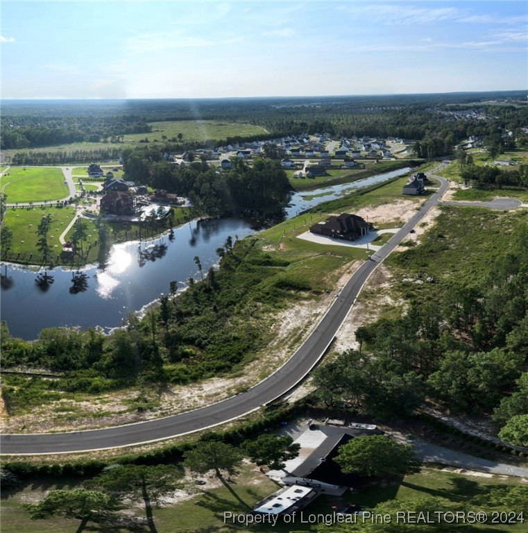 a view of a lake with a city view