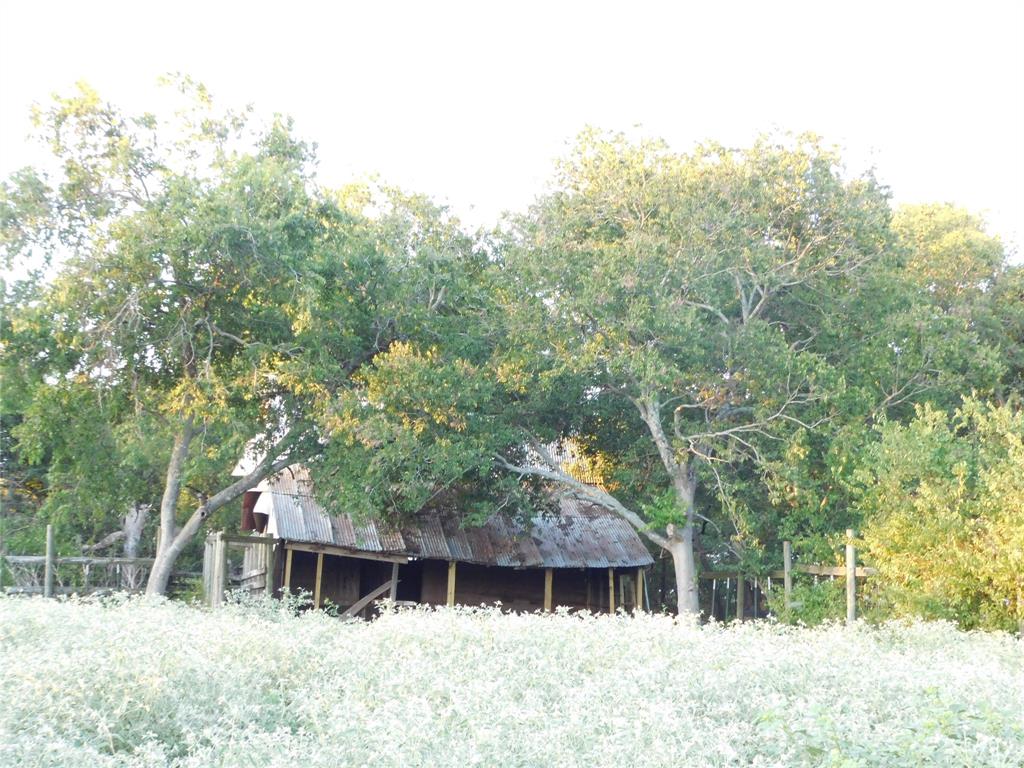 aerial view of house with yard and trees in the background