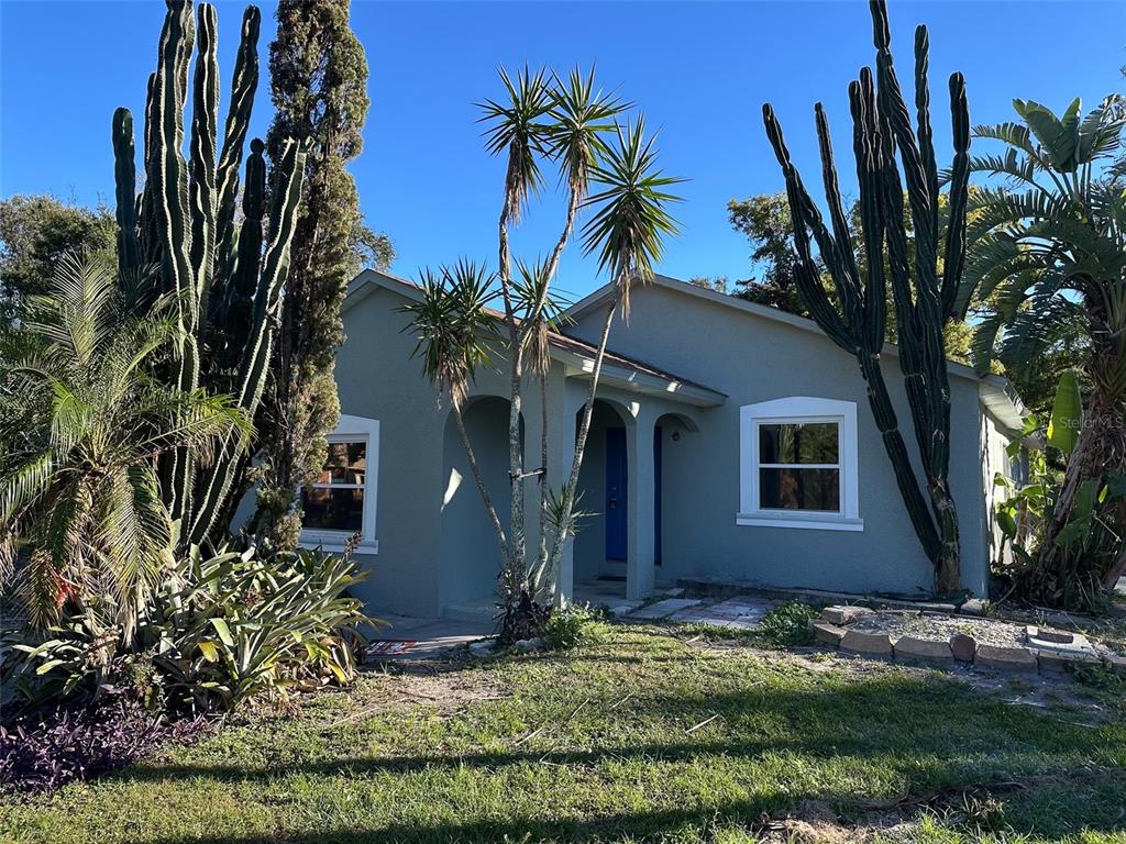 a house that has a tree in front of the house