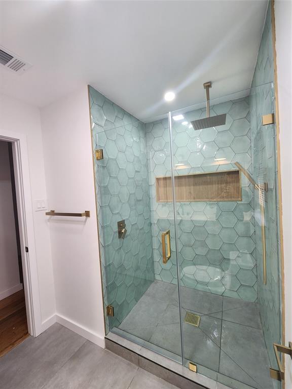 a bathroom with a shower