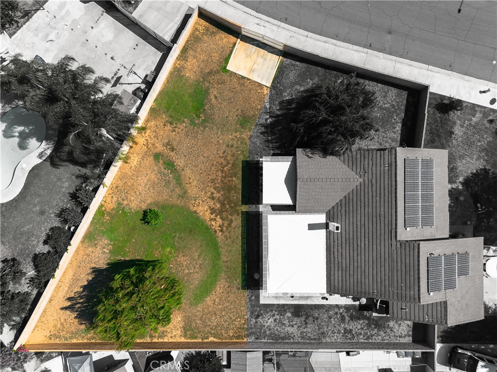 an aerial view of a house