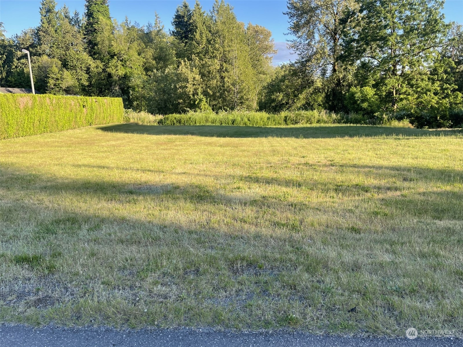 a view of a swimming pool and a yard