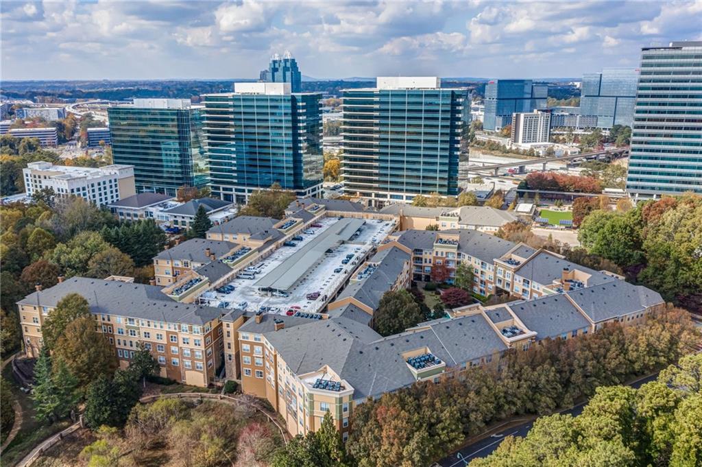 an aerial view of city