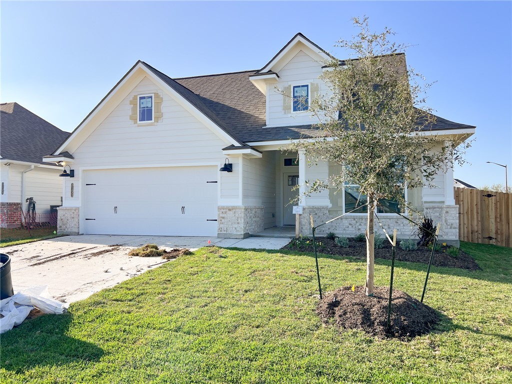 a house view with a garden space