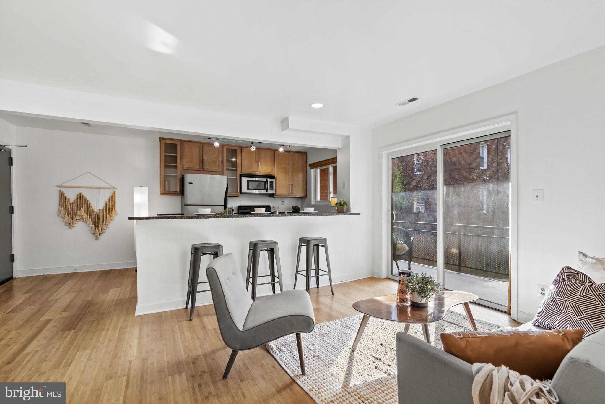 Sliding glass doors to private balcony