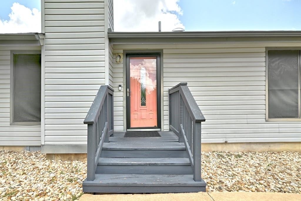 a view of a entryway of the house