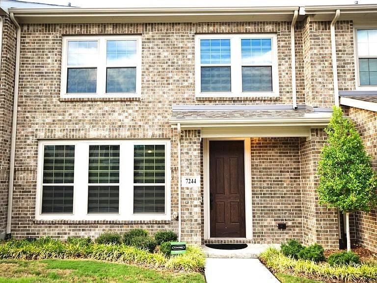 front view of a brick house