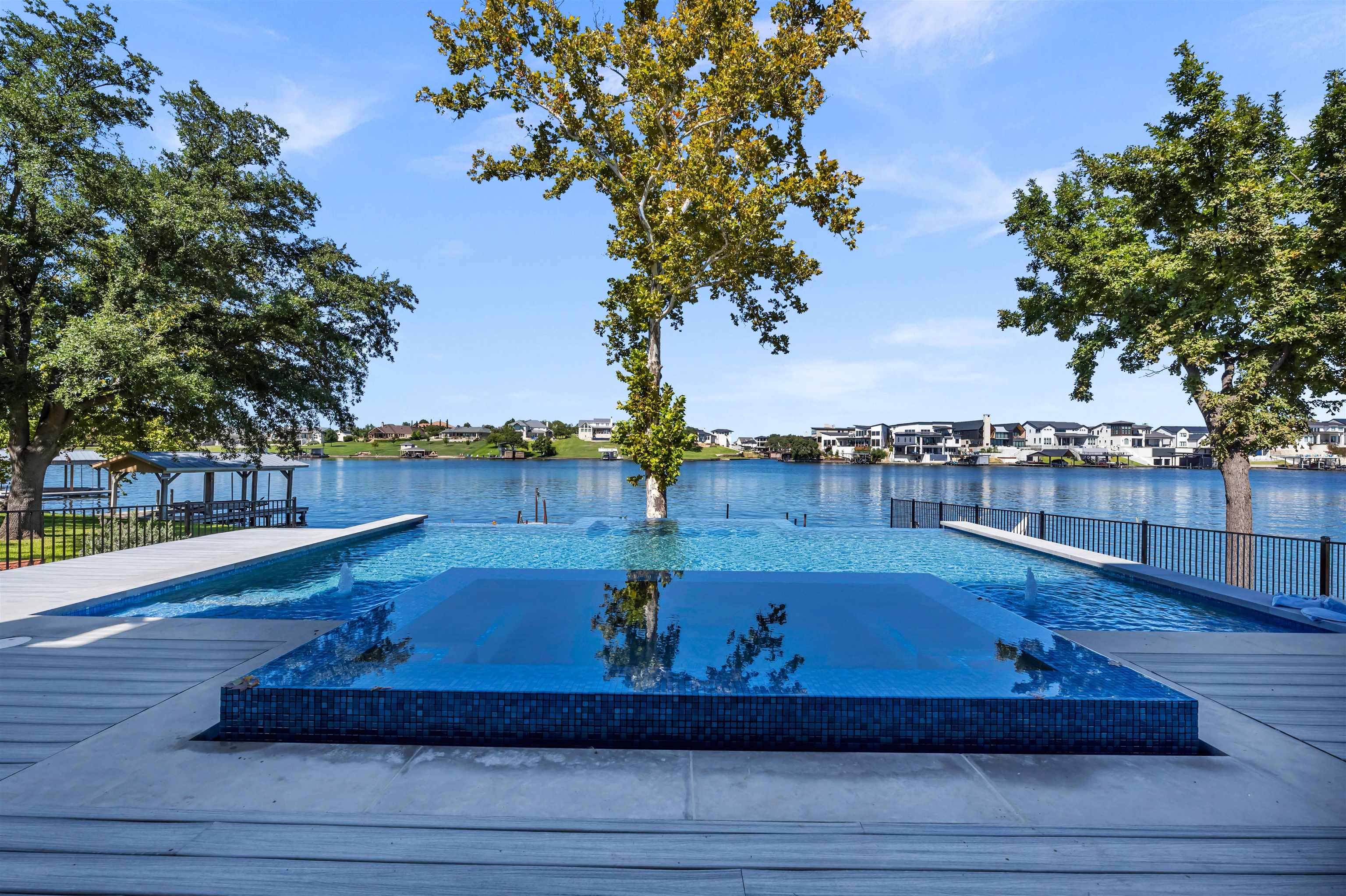 a view of a swimming pool and outdoor space