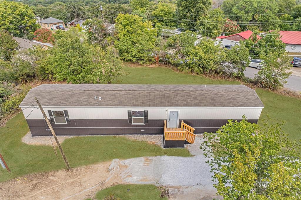 an aerial view of a house